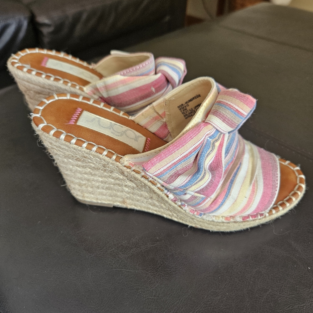 Sugar Multicolor Striped Espadrille Wedges